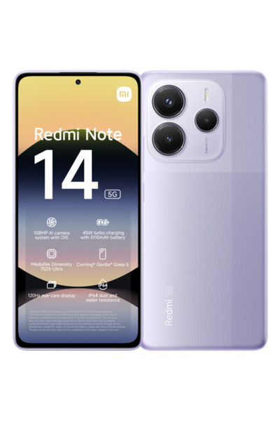 Xiaomi Redmi Note 14 256GB 8GB RAM 5G Dual SIM Lavender Purple