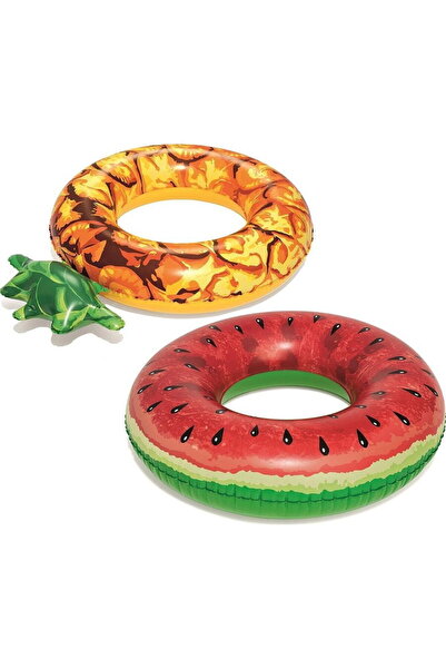 BESTWAY 120 cm inflatable swim ring, suitable for swimming, multi-colored.