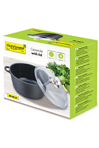 Maestro MR-4624C Saucepan with lid 24 cm, 4.0 l Black