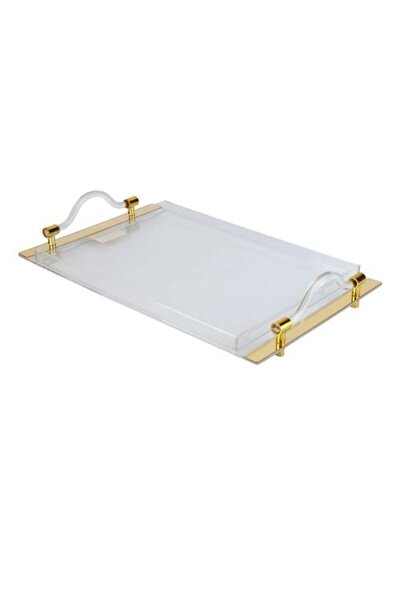 Alsaif Home Acrylic Tray with Golden Touches - 50 × 32 cm |