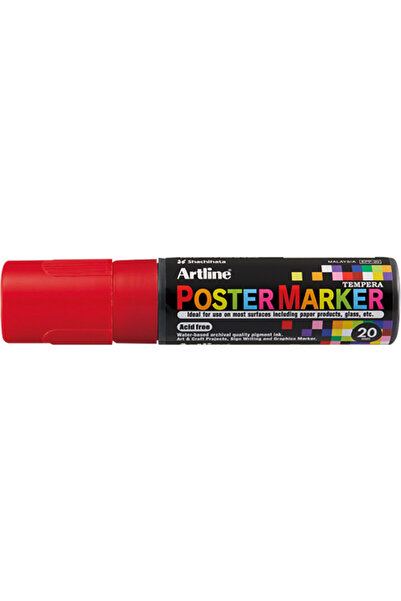 artline Μαρκαδόρος αφίσας ARTLINE, πλαστικό σώμα, λοξότμητη άκρη 20mm - κόκκινο