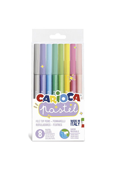 CARIOCA super lavabila, varf 1-4.7mm, 8 culori/set, Pastel - culori pastel