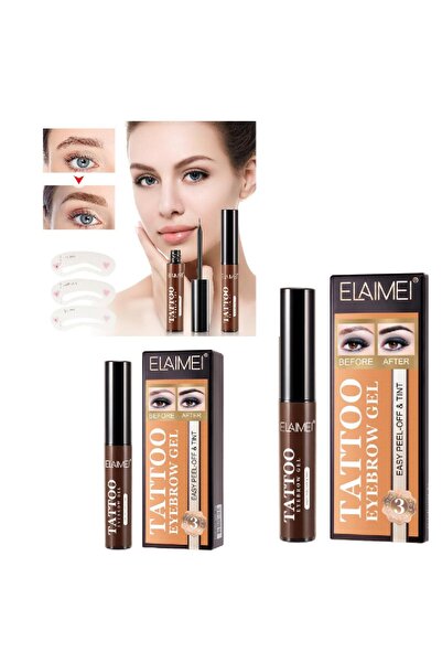 ELAIMEI Set of 2 semi-permanent eyebrow gel for brown eyebrows – Resistant, e...