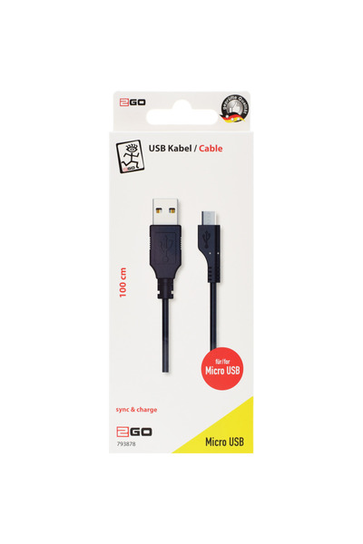 2go 793878 USB-Micro-USB, 1m, Negru