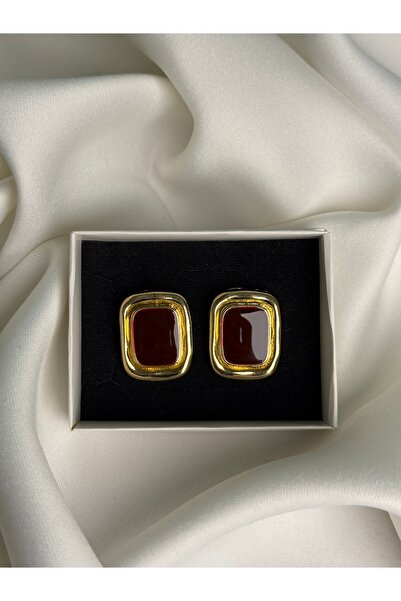 NB STEELORA Gold Color Enamel Square Vintage Stylish Women's Earrings