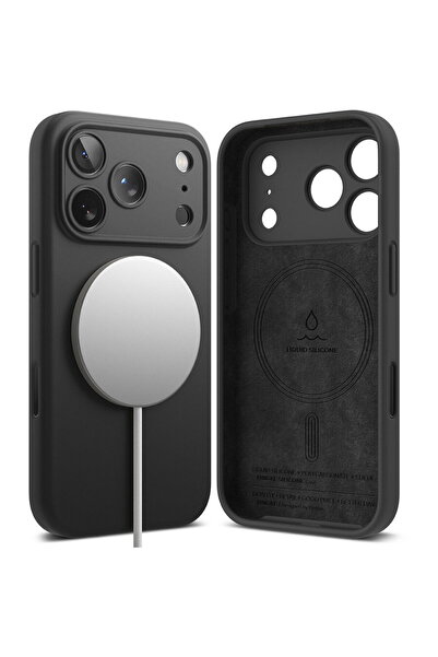 Ringke Husa pentru iPhone 17 Pro Max - Silicone Magnetic MagSafe - Black