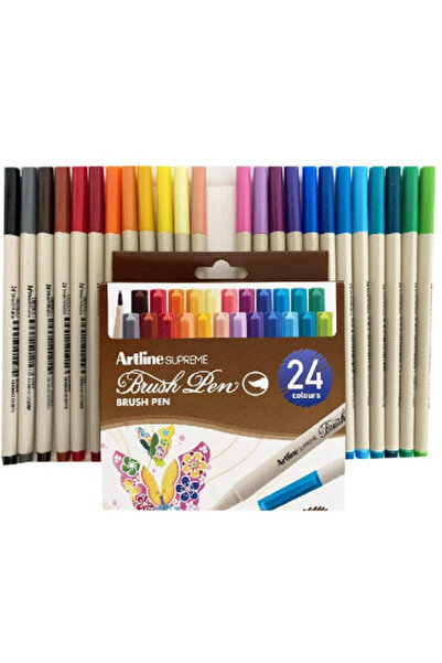 artline Carioca corp triunghiular, Supreme, varf flexibil (tip pensula), 24 c...