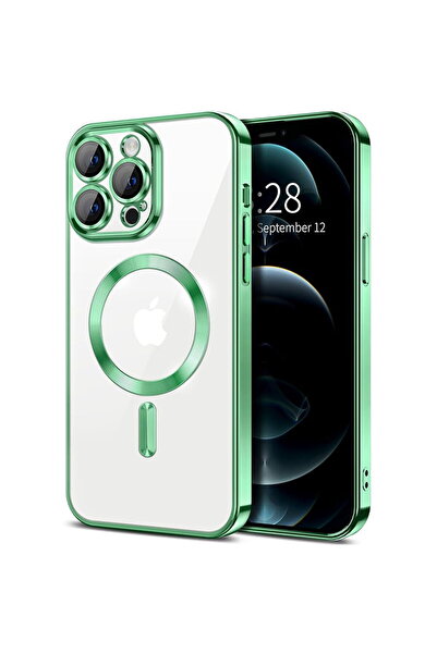 Techsuit Husa pentru iPhone 12 Pro Max - Luxury Crystal MagSafe - Light Green