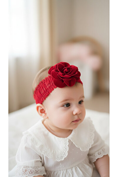 Jolanda Red Velvet Floral Tulle Baby Girl Hair Bandana