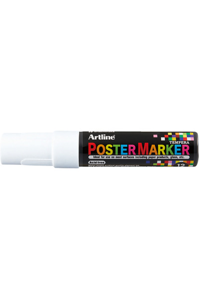 artline Marker pentru poster ARTLINE, corp plastic, varf tesit 12mm - alb