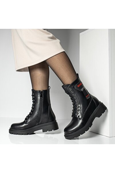 Modlet.ro Women's black suede boots with metallic details and zipper MOD12839