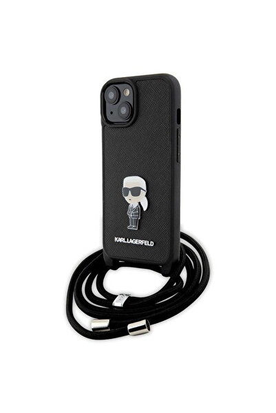 Karl Lagerfeld Carcasă tip bandou cu monogramă Saffiano și broșă metalică Kar...