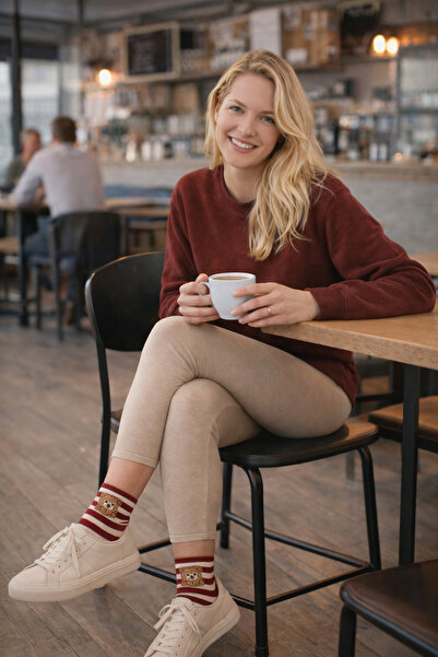 Umel Tekstil Yumos Teddy Bear Soket Çorap Pamuklu 2 Çift