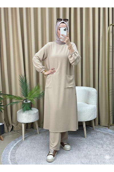 LY LEYO TEKSTİL Tunic Pants Set with Buttons