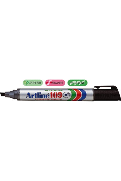 artline Permanent marker 109, corp plastic, varf tesit 2.0-5.0mm - negru