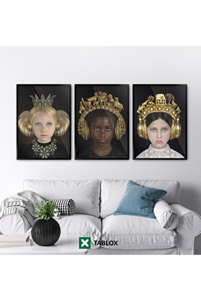 TABLOX Set de pictură MDF cu coroană regală de lux pentru copii, cu 3 piese, ...