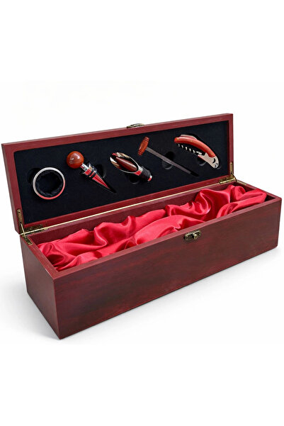 Livenda Ahşap Kutulu Şaraplık Ve Tirbuşon Seti Alk2624