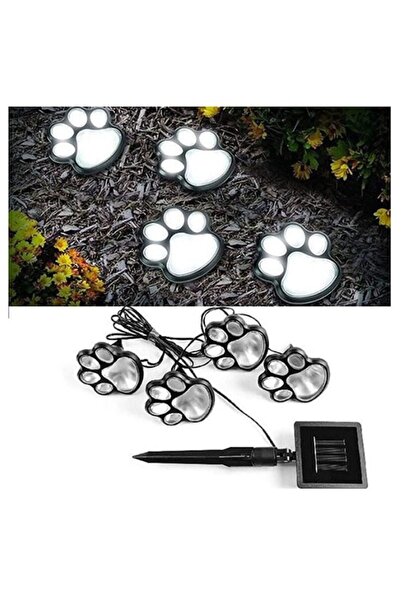 STOREONLINE Set 4 Lampi Solare LED Decor Gradina Urme Caine, Iluminare Automata
