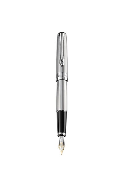 Diplomat Stilou Excellence A2, cu penita M, aurita 14kt. - Guilloche Chrome