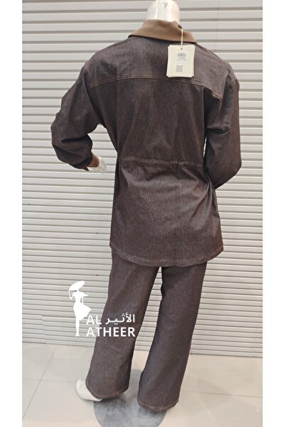 ALATHEER FASHION طقم بنطلون جنز ياقه كم