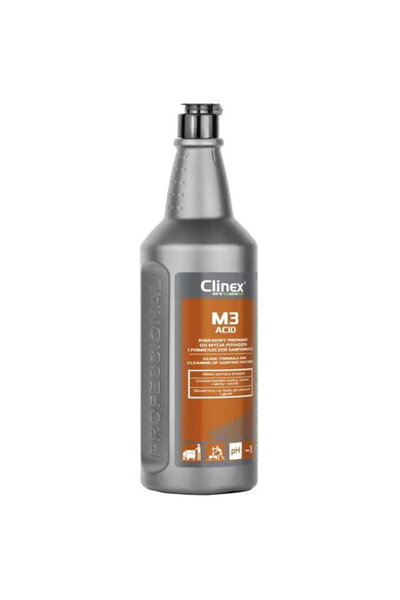 Clinex M3 Acid, 1 liter, detergent for sanitary surfaces, cleans and neutrali...