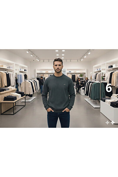 ATKGİYİM سويت شيرت رجالي من قماش سيلانيك مقاوم للبقع برقبة دائرية (أعلى أداء ...