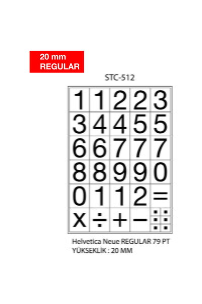 Cif Number labels, 0-9, 2 sheets/set, TANEX - 20mm regular