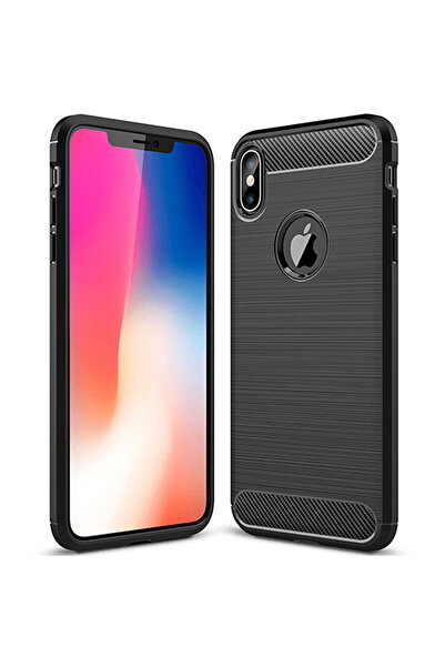 Techsuit Husa pentru iPhone XS Max - Carbon Silicone - Black