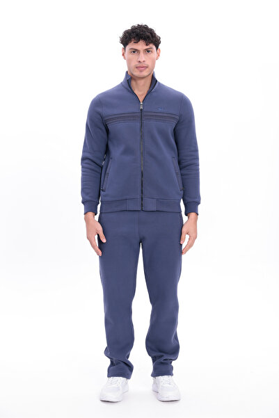 Rowinger طقم بدلة رياضية شتوية للرجال مكون من 3 خيوط سميكة ونسيج سميك وياقة ط...