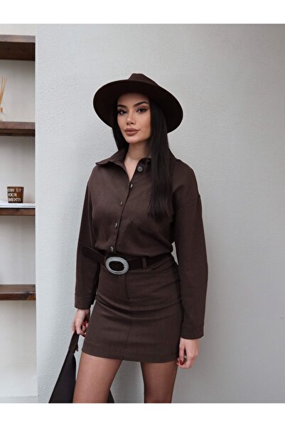 ESRAHELVACI Button Detail Dress with Belt