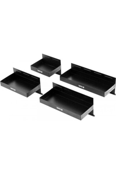 yato Set 4 rafturi magnetice pentru scule Negru