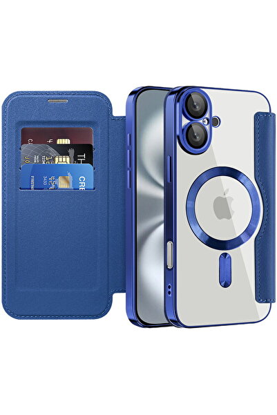 Techsuit iPhone 16 Case - SmartMag Book Case - Blue