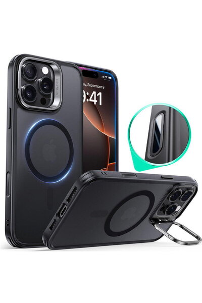 ESR Case for iPhone 16 Pro - Classic Hybrid HaloLock Kickstand - Frosted Black