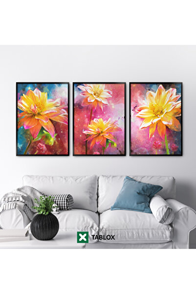 TABLOX 3-компонентен комплект декоративни картини от МДФ с рамка от масивно д...