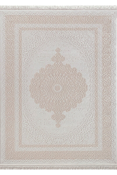 Flora TOZUMaz Bej Milyon Point Akrilik Halı, 11 mm Hav Modern Desenli, Uzun Ö...