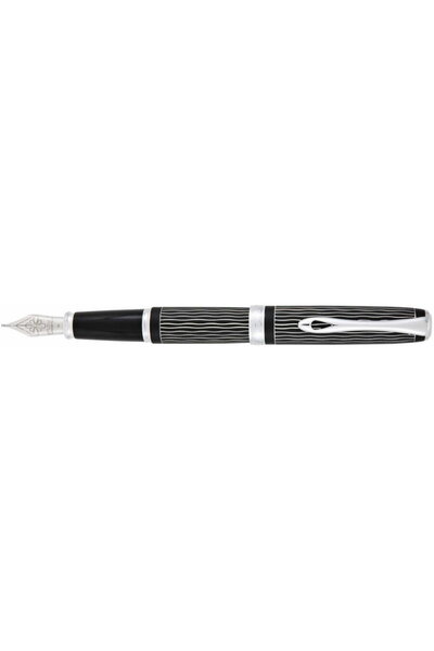 Diplomat Excellence A plus fountain pen, with M nib, stainless steel - Wave G...