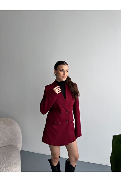 VESS MODA 4 Button Detailed Long Blazer Jacket