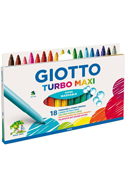 Giotto Washable pen, 5mm tip, 18 colors/blister, Turbo Maxi