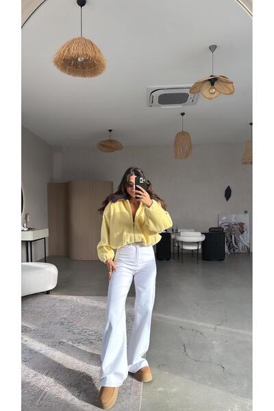 Buket Teke Blugi albi cu picior larg ZR Original