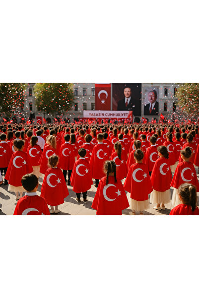 Parti Selesi Türk Bayraklı Pelerin 23 Nisan 29 Ekim 10 Kasım 19 Mayıs Özel Tö...