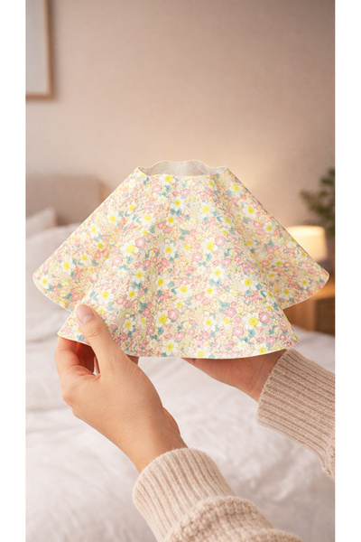 HOMİNG Modern Çiçekli Kumaş Abajur Başlığı 242476