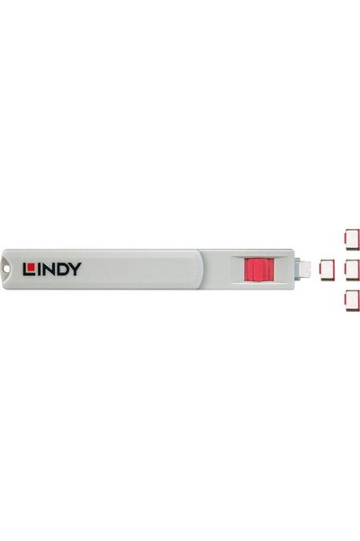 LİNDY Încuietoare portul USB-C roșu