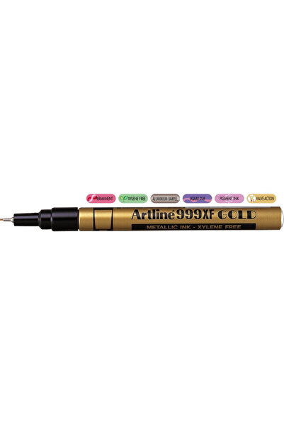 artline Marker cu vopsea 999XF, corp metalic, varf rotund 0.8mm - auriu