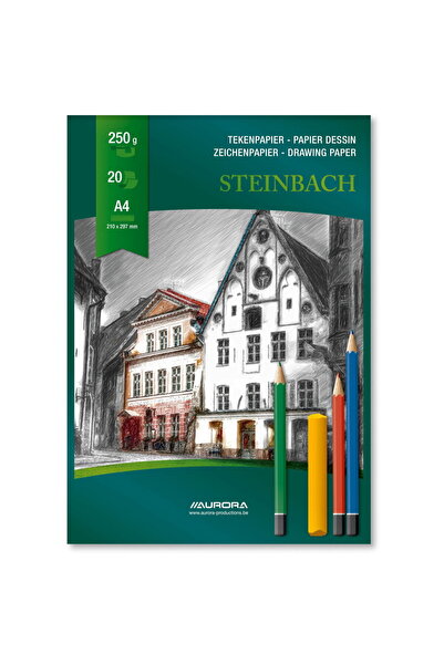 Aurora Bloc desen A4, 20 file - 250g/mp, Steinbach - carton alb