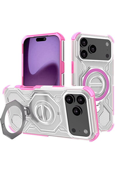 Techsuit Husa pentru iPhone 17 Pro Max - Carbon Shield PRO - Pink Transparent