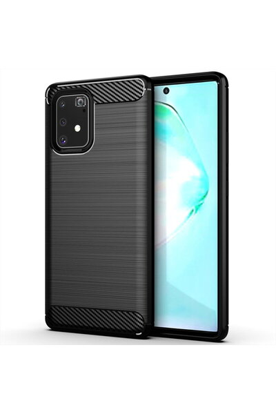 Techsuit Samsung Galaxy S10 Lite Case - Carbon Silicone - Black