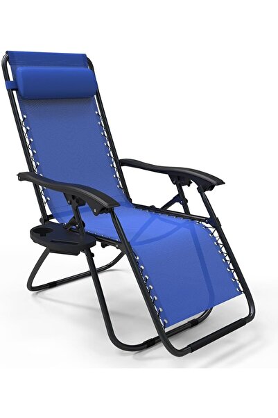 Generic كرسي انعدام الجاذبية، كرسي استرخاء قابل للطي، كرسي خارجي مع حامل أكوا...