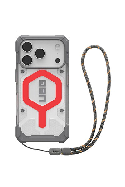 UAG Husa pentru iPhone 17 Pro - Pathfinder Clear MagSafe - Active Lava Lanyard