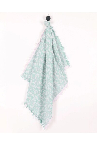 Ege Bebek Dinosaur Printed Single Layer 110X90 cm Luxurious Muslin Blanket wi...