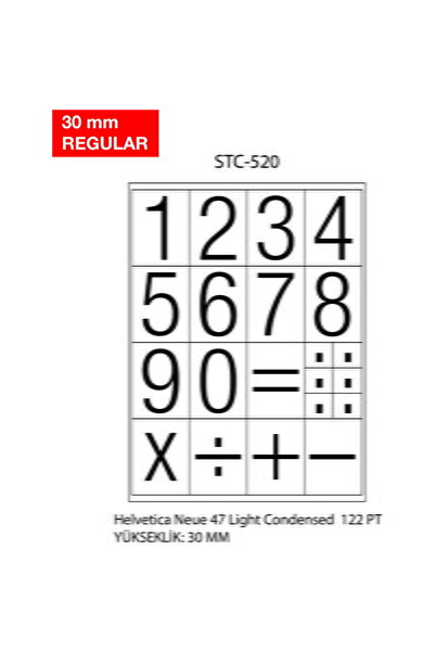 Cif Number labels, 0-9, 2 sheets/set, TANEX - 30mm regular